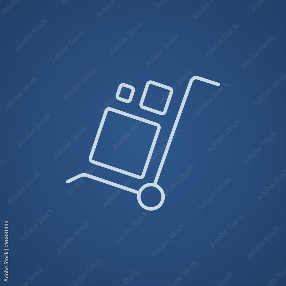 Shopping handling trolley line icon. Shopping handling trolley line icon.