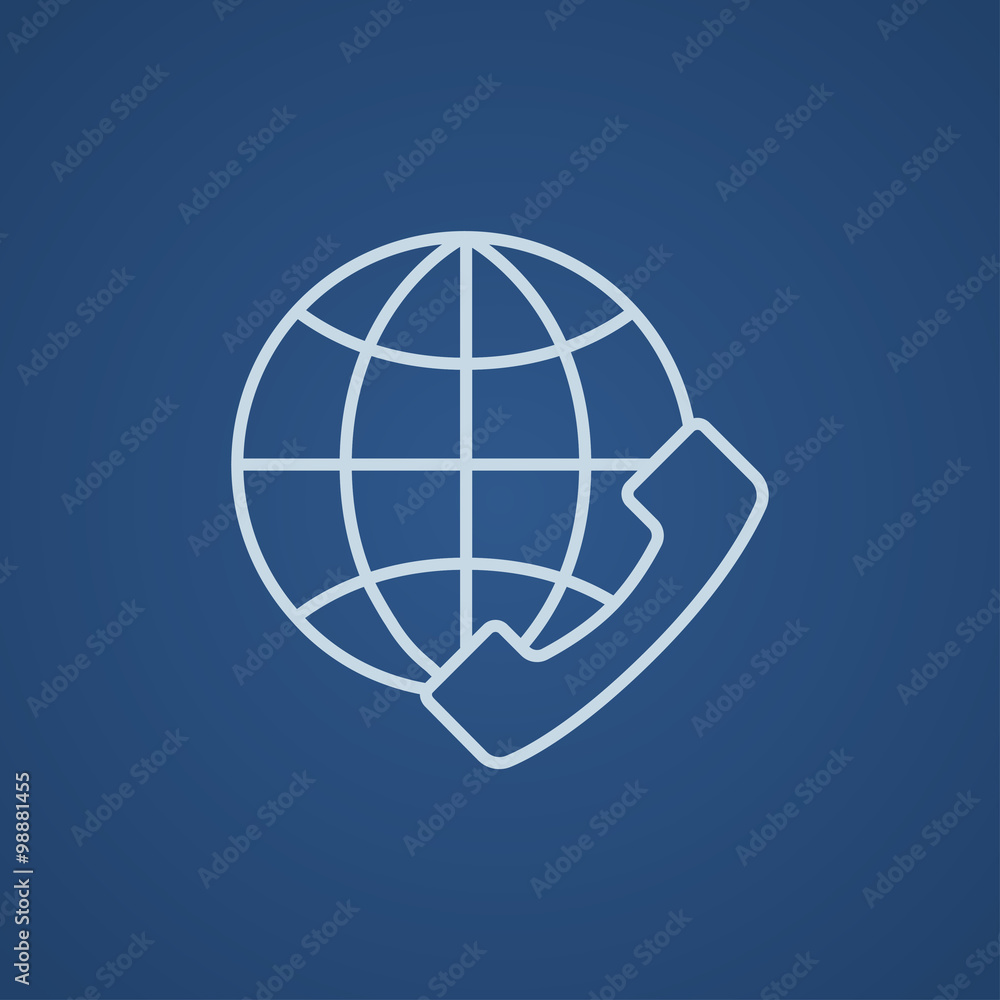 Global communications line icon. Global communications line icon.