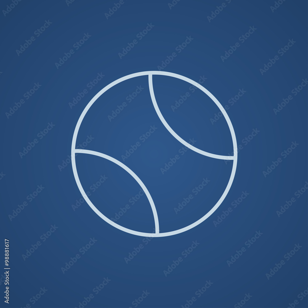 Fototapeta premium Tennis ball line icon.