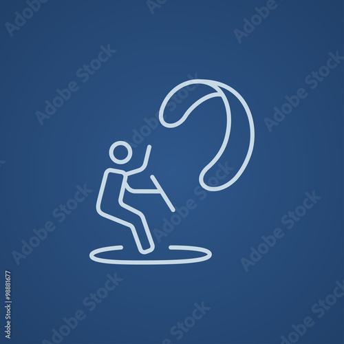 Kite surfing line icon.