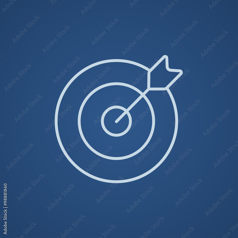 Target board and arrow line icon. Target board and arrow line icon.