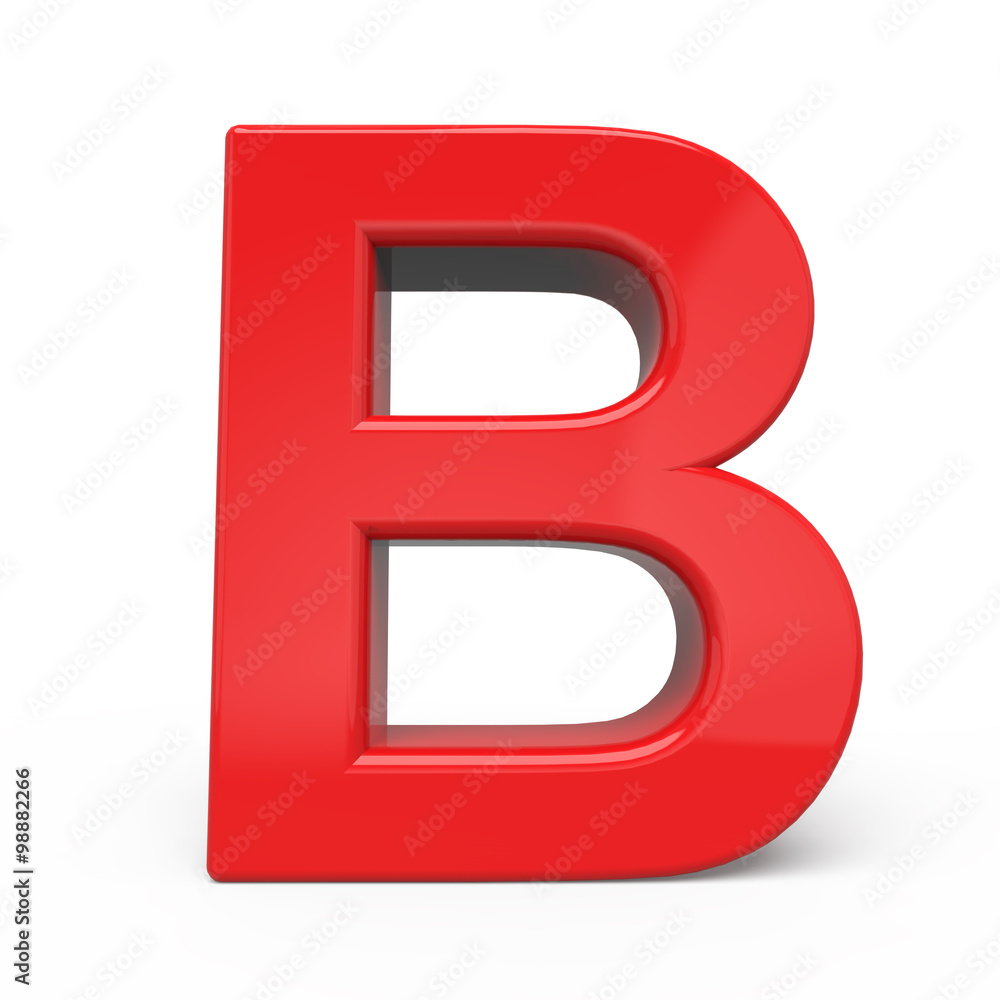 3d glossy red letter B 3d glossy red letter B