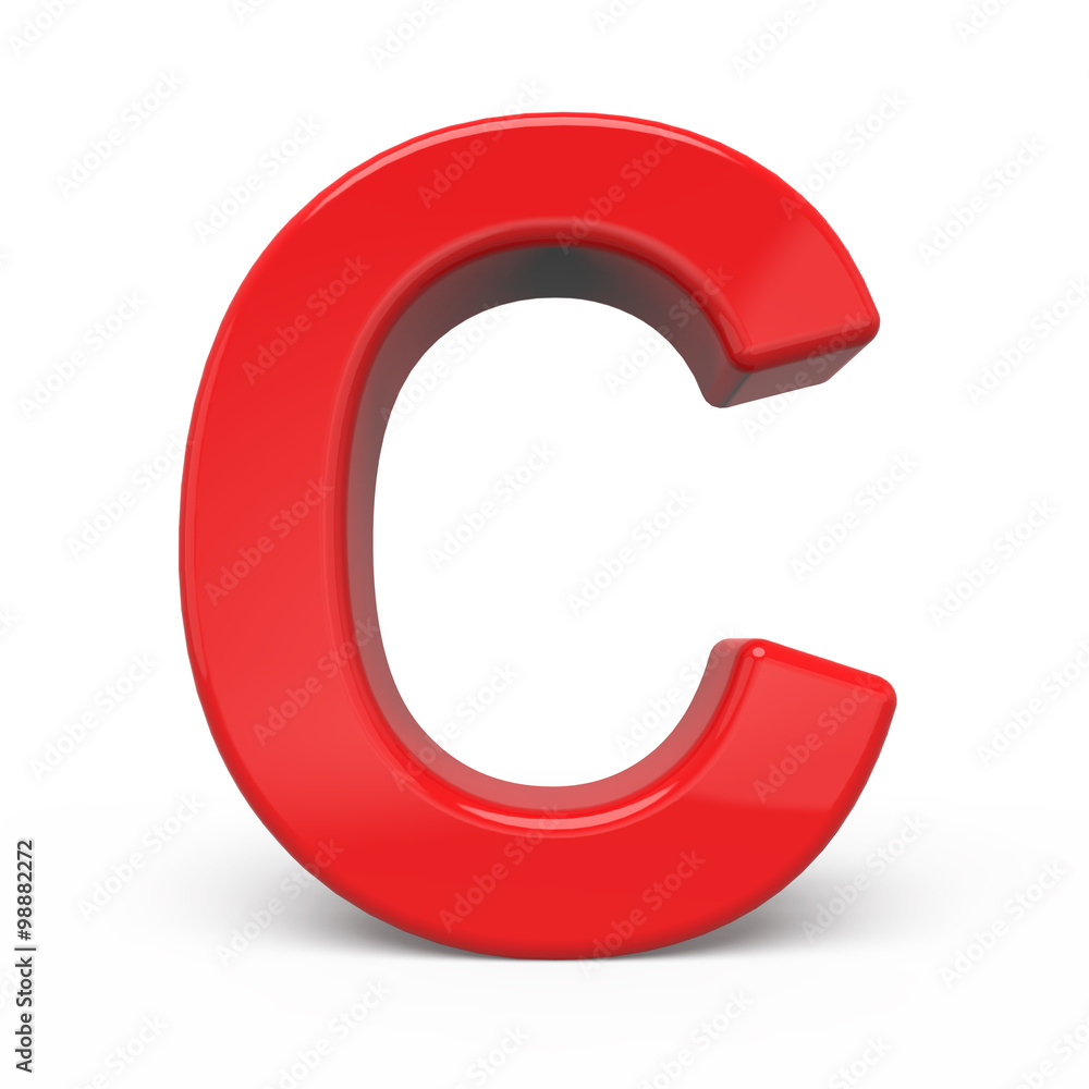 3d glossy red letter C 3d glossy red letter C