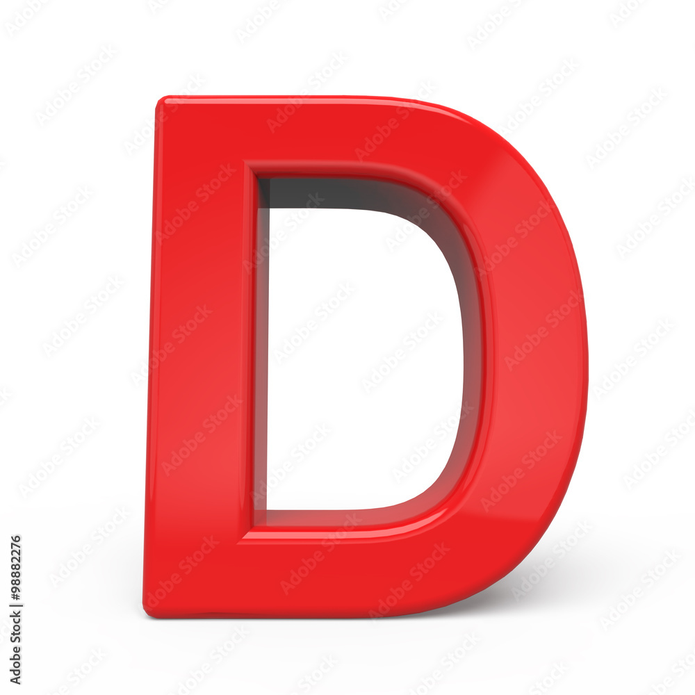 3d glossy red letter D 3d glossy red letter D
