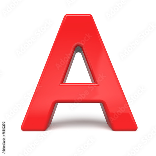 3d glossy red letter A