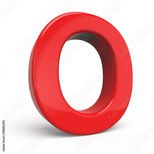 3d glossy red letter O