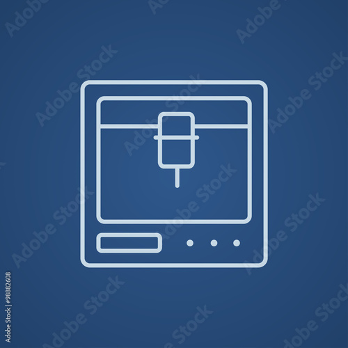 Tree D printing line icon.