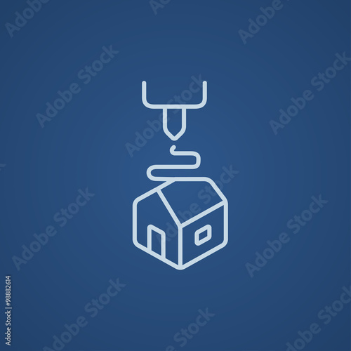 Tree D printing line icon.