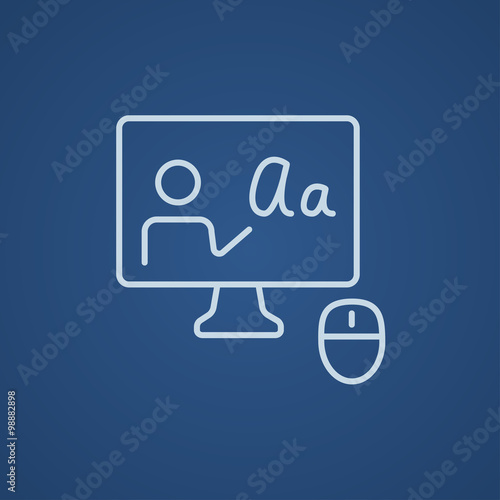 Online education line icon.