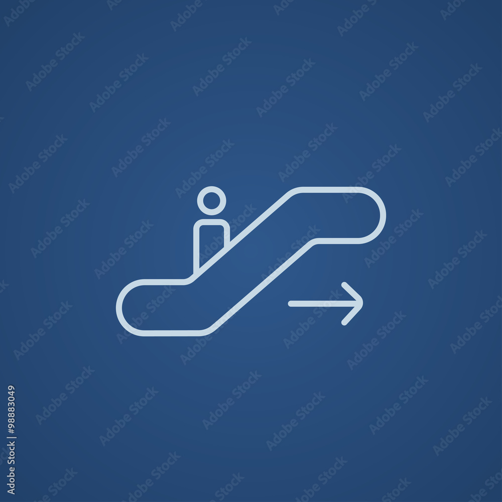 Gangway of plane line icon.