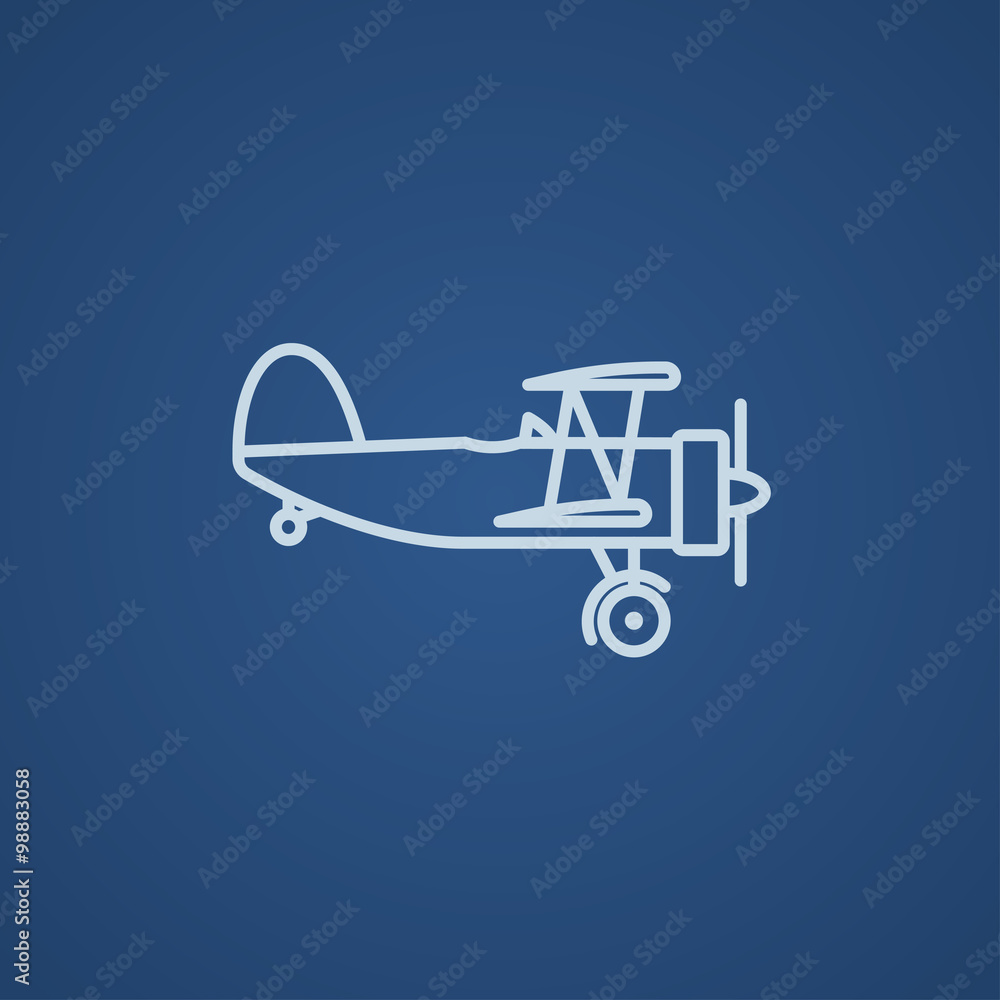 Propeller plane line icon. Propeller plane line icon.