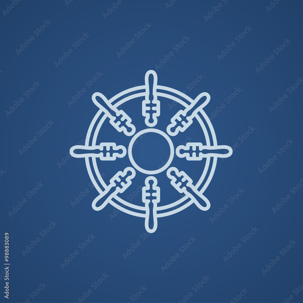 Fototapeta premium Helm line icon.