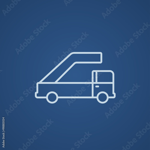 Gangway of plane line icon.