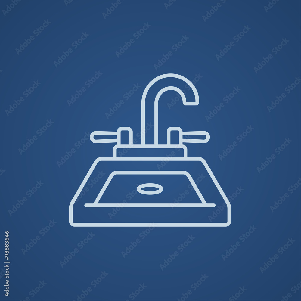 Sink line icon.