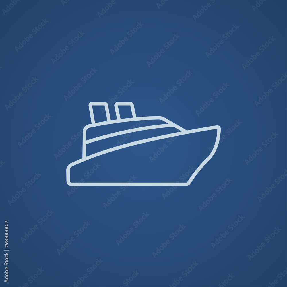 Cruise ship line icon.