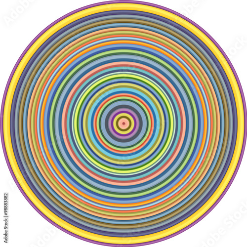 concentric pipes circular shape in multiple colors