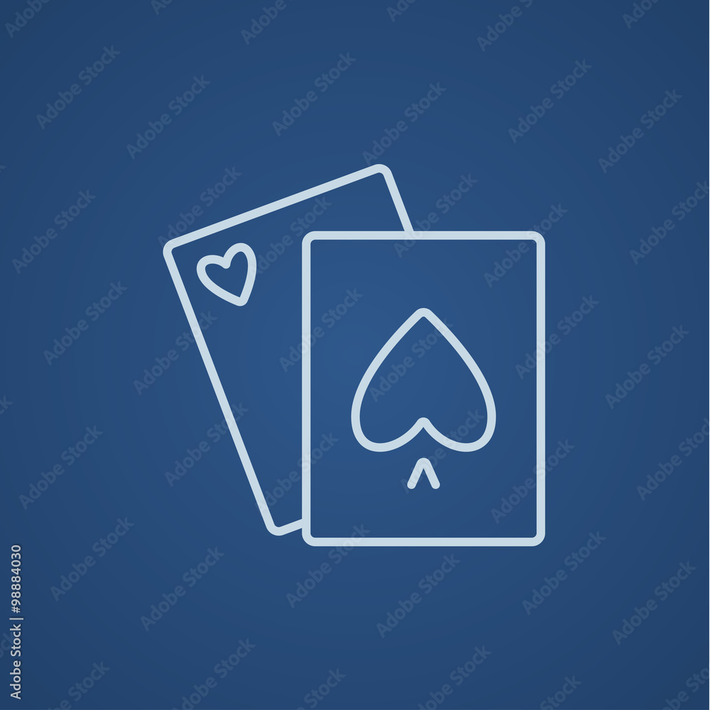 Playing cards line icon. Playing cards line icon.