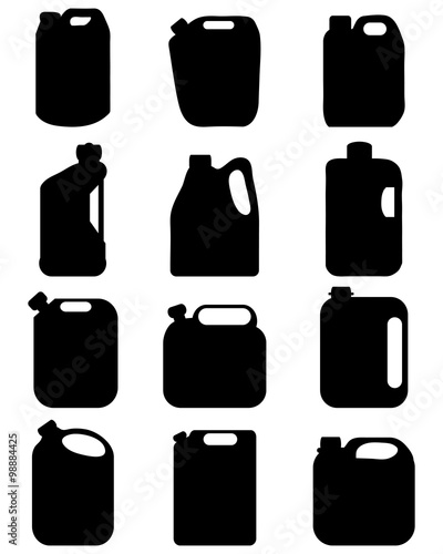 Black silhouettes of different canisters  vector