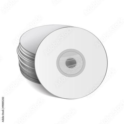 Stack of CDs on a white background.  Vector Illustration