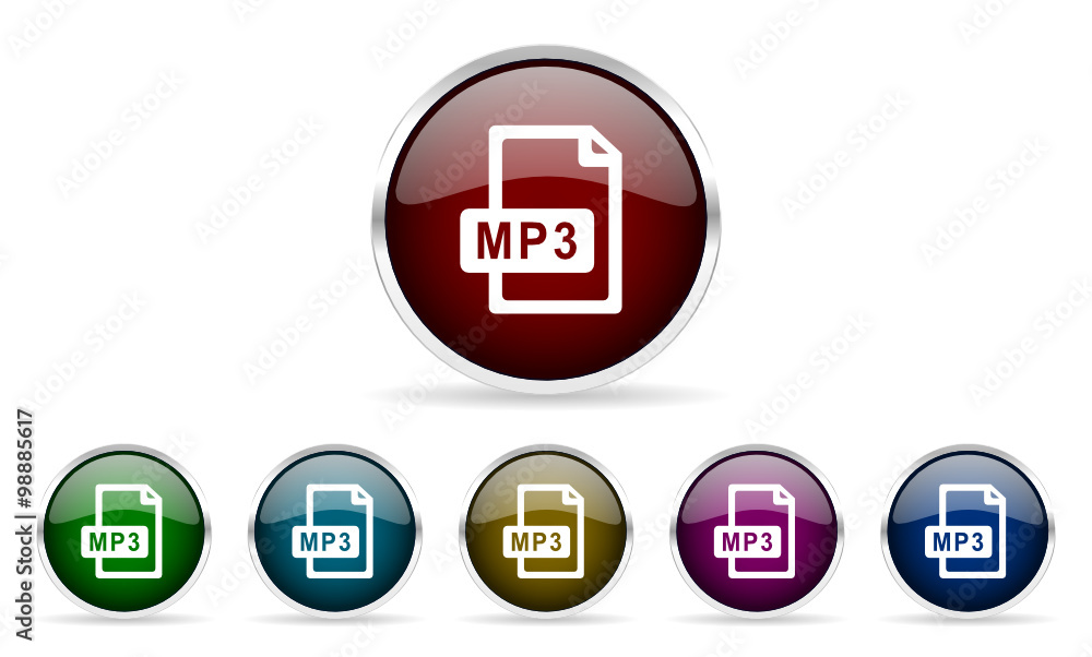 mp3 vector icons set