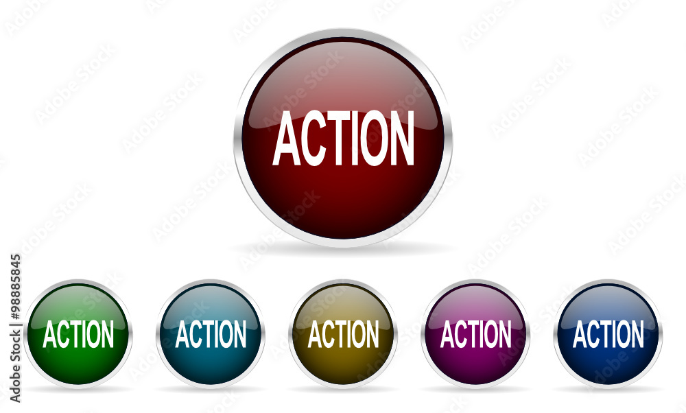 action vector icon set