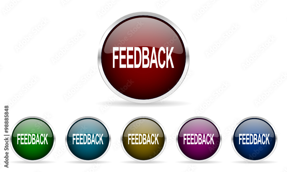 Obraz premium feedback vector icon set