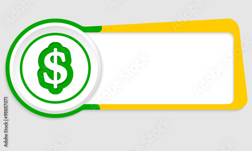 Vector abstract button for your text and dollar symbol