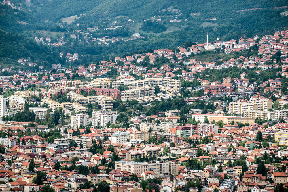 Aerial view on Sarajevo city, Bosnia and Herzegovina