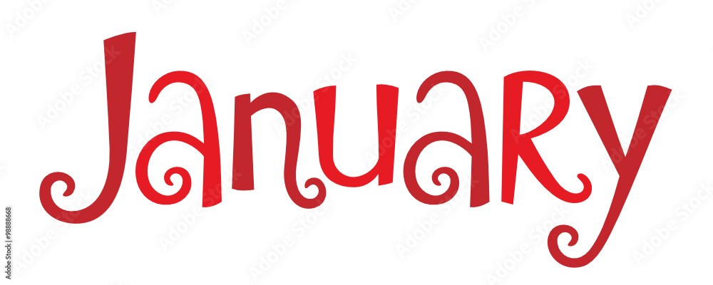 JANUARY in Vector Festive Tree Font