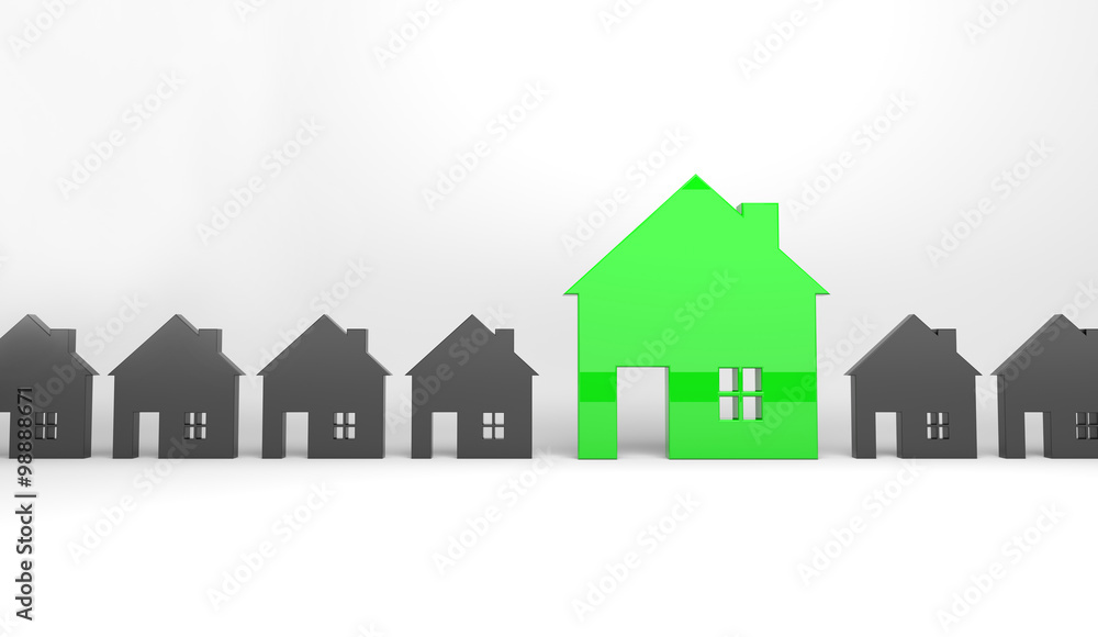 Green house symbol stands out Green house symbol stands out