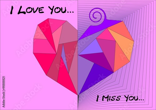 Obraz na plátne Card with a declaration of love