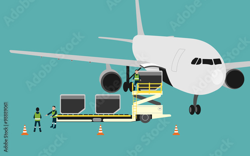 graphic of airplane cargo loading