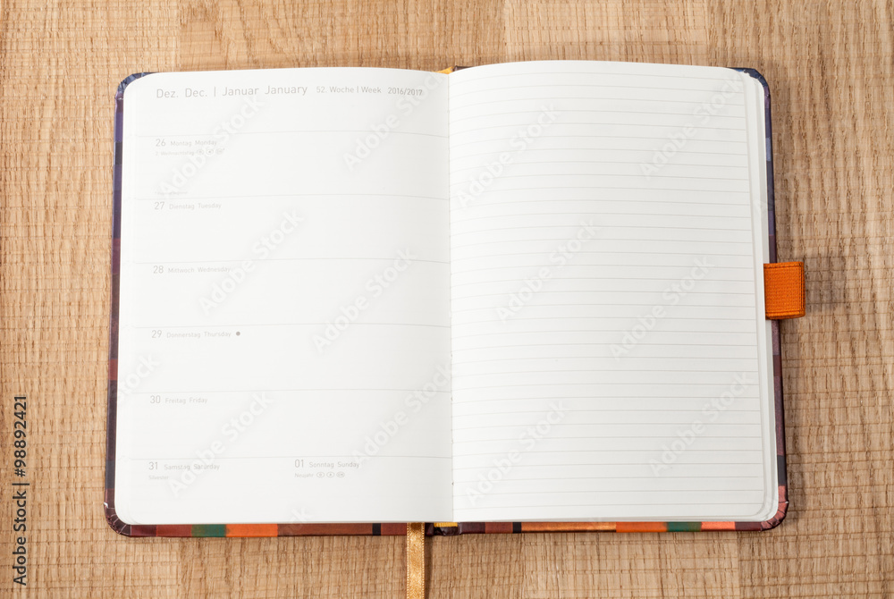.New Year 2017 in the German diary 2016 .New Year 2017 in the German diary 2016