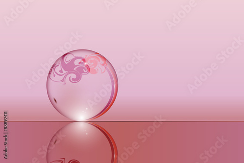 Novosibirsk, Russia: Glass bowl glossy surface in pink. The vector image. Logo