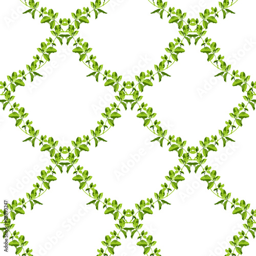 Seamless floral pattern green leaves