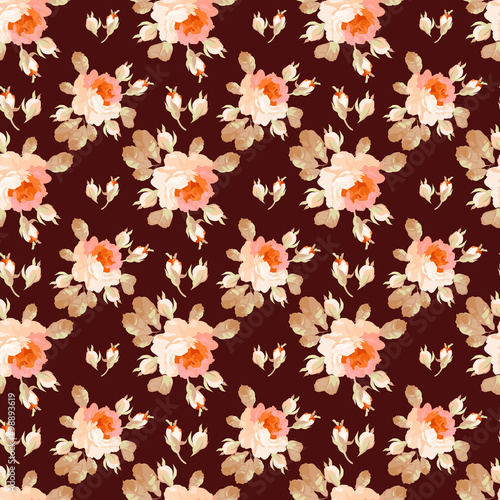 Elegance Seamless pattern with flowers roses