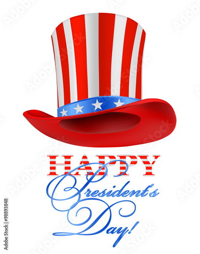president hat on white. happy presidet's day greeting. vector