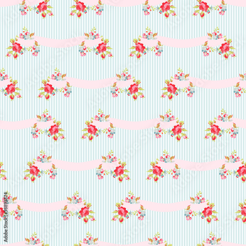 Seamless Pattern with pink roses