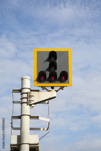 Rail Crossing Signal of a Railroad Trains
