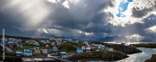 Aerial panoramic view of Stykkisholmur. Iceland.