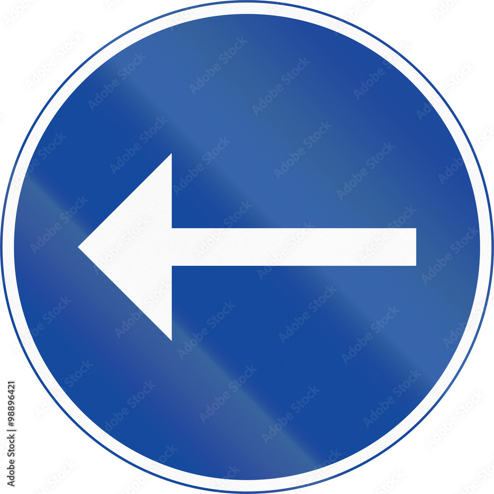 Road sign used in Sweden - Direction to be followed Road sign used in Sweden - Direction to be followed