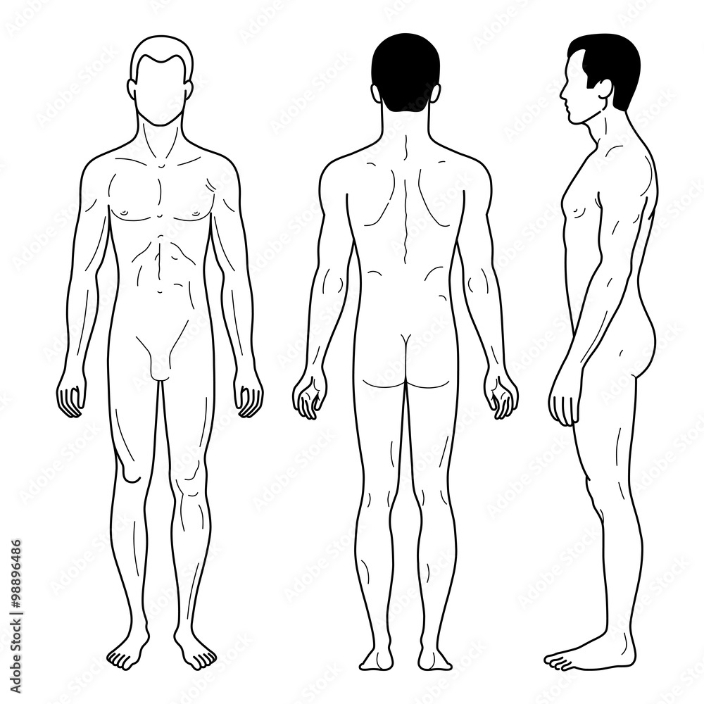 Мужчина сбоку эскиз
