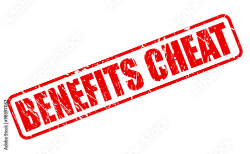 BENEFITS CHEAT red stamp text