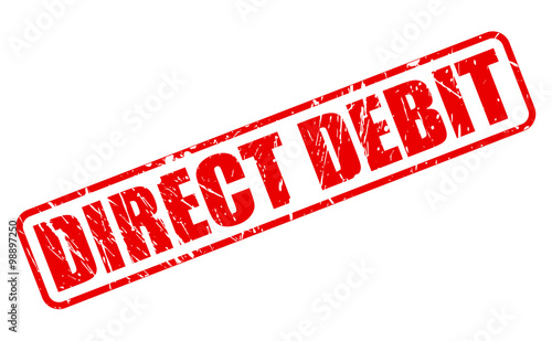 DIRECT DEBIT red stamp text