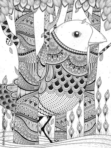 giant bird coloring page