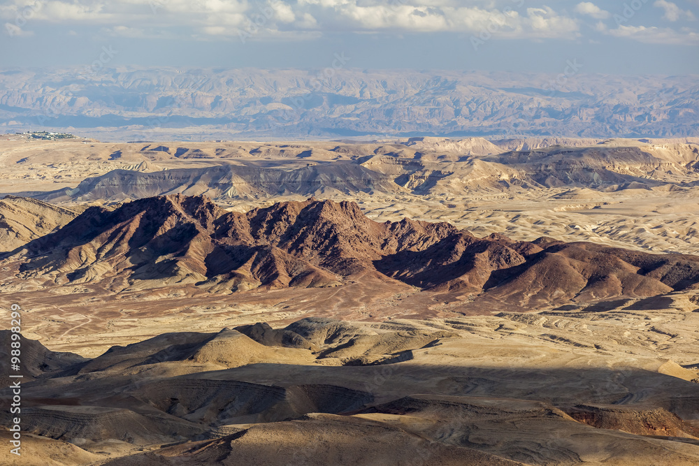 Makhtesh Ramon (Ramon Crater) landscape. Negev desert. Israel