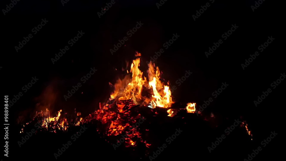 A natural disaster called fire in the dark area. The bright light coming from the light and the heat A natural disaster called fire in the dark area. The bright light coming from the light and the heat