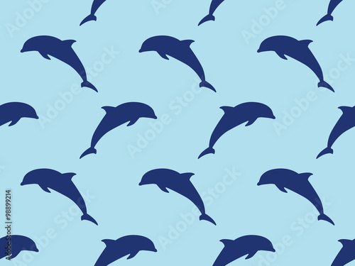 Seamless dolphins vector pattern