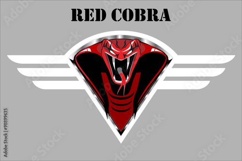 red cobra on the white winged metallic shield.