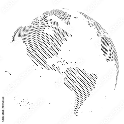 Globus aus Punkten im Detail 